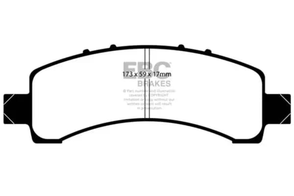 EBC 02 Cadillac Escalade 5.3 (Akebono rear caliper) Yellowstuff Rear Brake Pads thumbnail 2