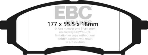 EBC 05-07 Ford F250 (inc Super Duty) 5.4 (2WD) Yellowstuff Rear Brake Pads thumbnail 2