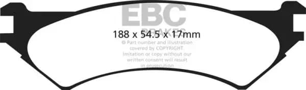 EBC 97-00 Ford Econoline E250 4.2 (4 Wheel ABS) Yellowstuff Rear Brake Pads thumbnail 2