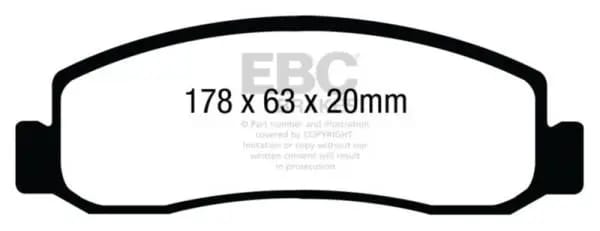 EBC 08-10 Ford F250 (inc Super Duty) 5.4 (2WD) Yellowstuff Front Brake Pads thumbnail 2