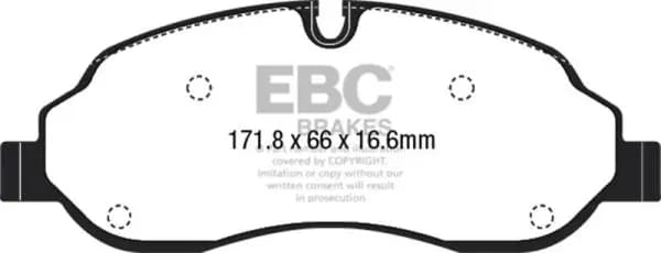 EBC 2015+ Ford Transit 150 SRW Yellowstuff Front Brake Pads thumbnail 2