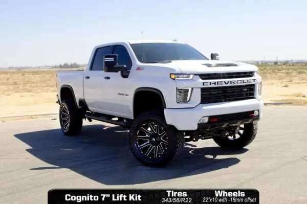 Cognito 20-24 Chevy/GMC Silv/Sierra 2500/3500 HD 2WD/4WD 7in Std Lift Kit w/ Fox PSMT 2.0 Shocks thumbnail 2
