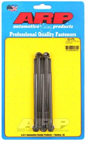 ARP 1/4-20 X 4.750 hex black oxide bolts