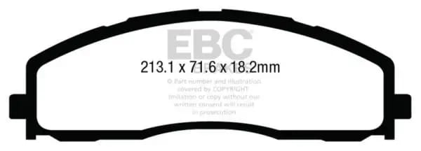 EBC 13+ Ford F250 (inc Super Duty) 6.2 (2WD) Greenstuff Front Brake Pads thumbnail 2