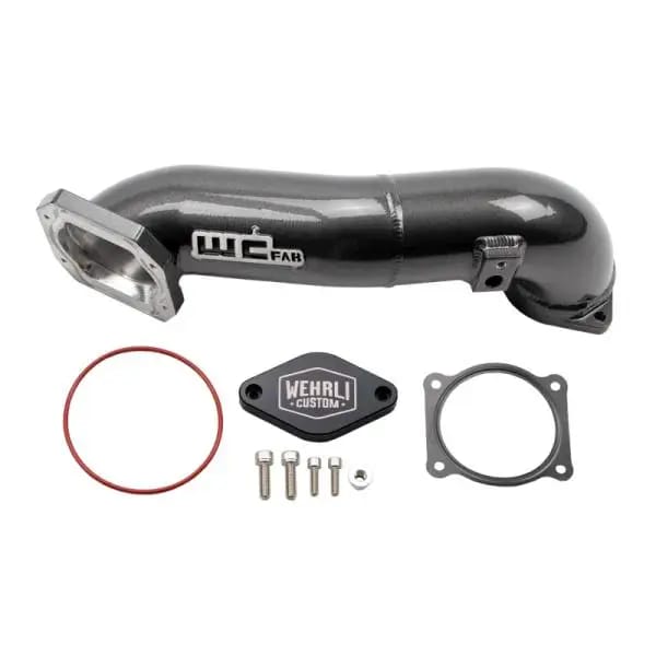 Wehrli 2011-2016 LML Duramax Passenger Side Upper Crossover Intercooler Pipe Kit Gloss Black