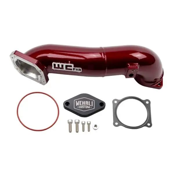 Wehrli 11-16 LML Duramax Passenger Side Upper Crossover Intercooler Pipe Kit - WCFab Red thumbnail 2
