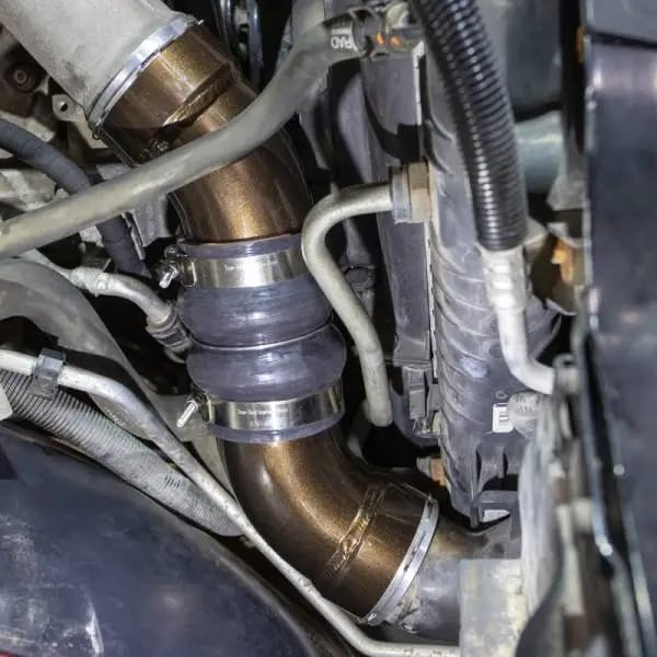 Wehrli 06-10 Chevrolet 6.6L LBZ/LMM Duramax Passenger Side 3.5in Intercooler Pipe - Gun Metal thumbnail 6