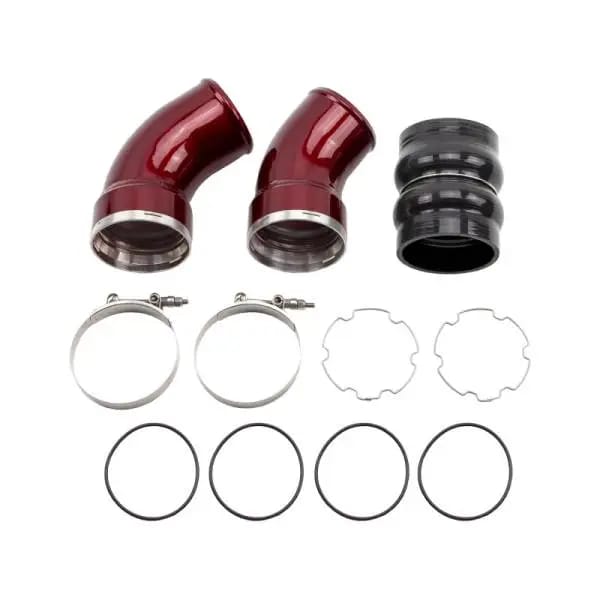 Wehrli 06-10 Chevrolet 6.6L LBZ/LMM Duramax Passenger Side 3.5in Intercooler Pipe - WCFab Red thumbnail 2