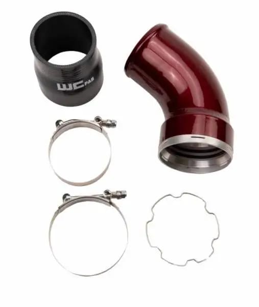 Wehrli 06-10 GM LBZ/LMM Duramax Passenger Side Intercooler Outlet Elbow Kit - WCFab Grey thumbnail 2