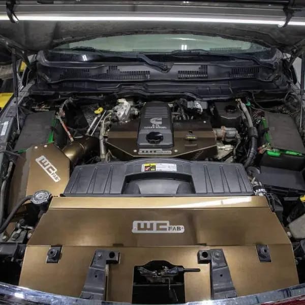 Wehrli 10-12 Cummins Fabricated Aluminum Radiator Cover -Chevy Orange thumbnail 6