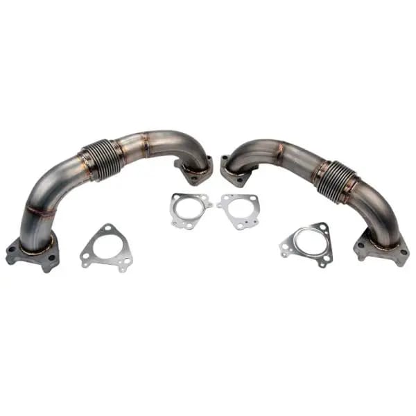 Wehrli 01-04 Chevrolet 6.6L Duramax LB7 2in Stainless Up Pipe Kit w/Gaskets - Twin Turbo thumbnail 2