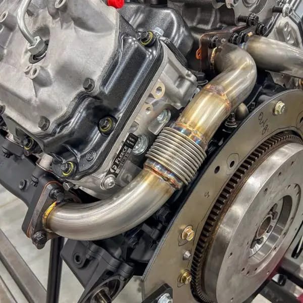 Wehrli 01-04 Chevrolet 6.6L Duramax LB7 2in Stainless Up Pipe Kit w/Gaskets - Single Turbo thumbnail 3