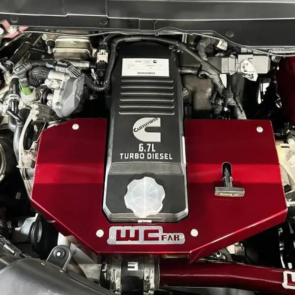Wehrli 10-24 Dodge Cummins 6.7L Fabricated Aluminum Engine Cover - Semi-Gloss Black thumbnail 4