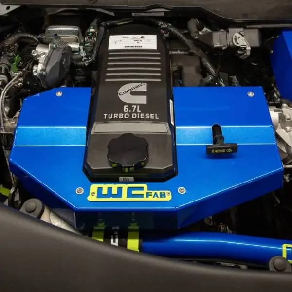 Wehrli 10-24 Dodge Cummins 6.7L Fabricated Aluminum Engine Cover - Semi-Gloss Black thumbnail 6