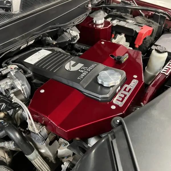 Wehrli 10-23 Cummins Fabricated Aluminum Engine Cover - Bengal Red thumbnail 5