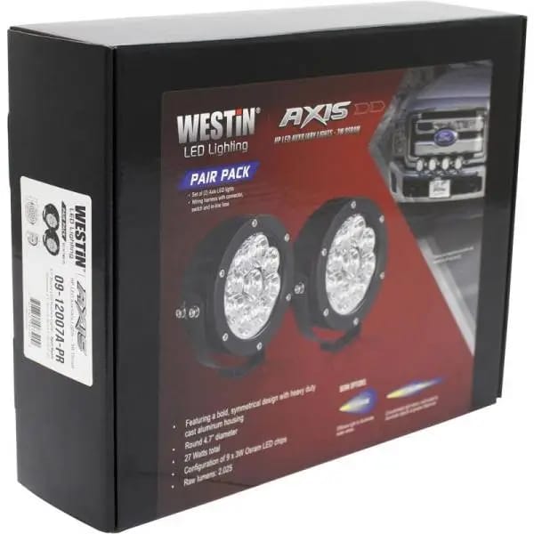 Westin Axis LED Auxiliary Light 4.75 inch Round Spot w/3W Osram (Set of 2) - Black thumbnail 3