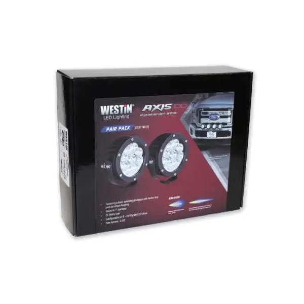 Westin Axis LED Auxiliary Light 4.75 inch Round Flood w/3W Osram (Set of 2) - Black thumbnail 3