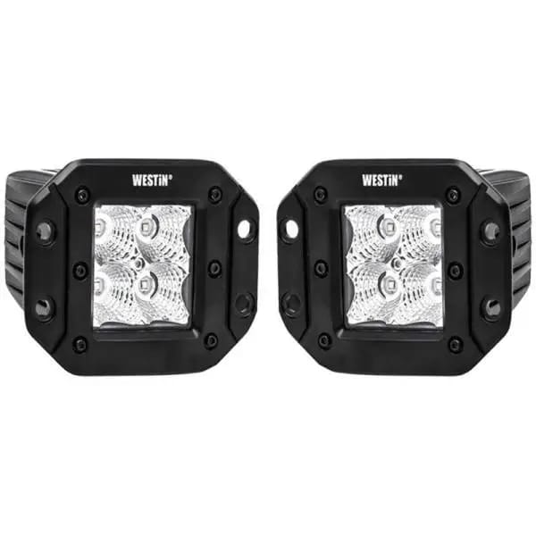 Westin FM4Q 3W Osram w/mounting hardware and pigtail connectors (set of 2) - Black