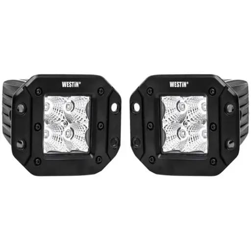 Westin FM4Q 3W Osram w/mounting hardware and pigtail connectors (set of 2) - Black