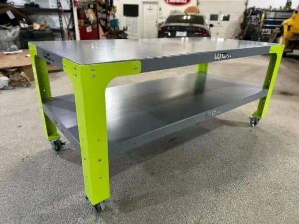 Wehrli Modular Steel Work Bench Leg Kit, 34in. Tall x .120in. Thick, Blueberry Frost thumbnail 4