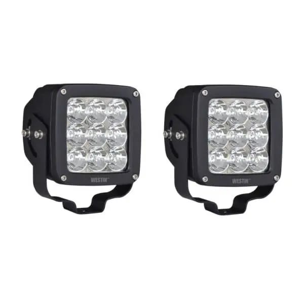 Westin Axis LED Auxiliary Light 4.5 inch x 4.5 inch Square Spot w/3W Osram (Set of 2) - Black thumbnail 2