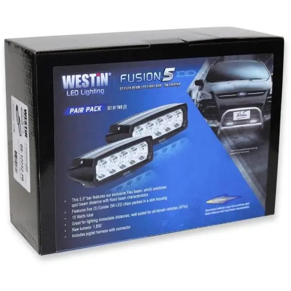 Westin Fusion5 LED Light Bar Single Row 5.5 inch Flex w/3W Epistar (Set of 2) - Black thumbnail 3