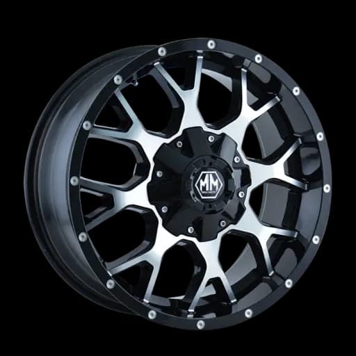 Mayhem 8015 Warrior 22x12 / 8x165.1 BP / -44mm Offset / mm Hub Gloss Black Machined Wheel