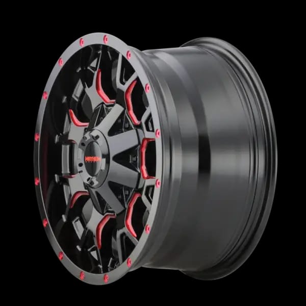 Mayhem 8015 Warrior 17x9 / 5x127 BP / 18mm Offset / 87mm Hub Black w/ Prism Red Wheel thumbnail 2