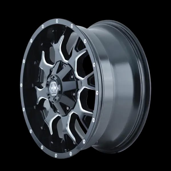 Mayhem 8015 Warrior 17x9 / 6x135 BP / 18mm Offset / 106mm Hub Black w/ Milled Spokes Wheel thumbnail 2