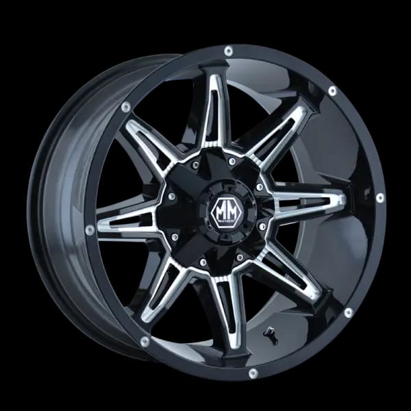 Mayhem 8090 Rampage 18x9 / 8x170 BP / -12mm Offset / 130.8mm Hub Gloss Black Milled Wheel