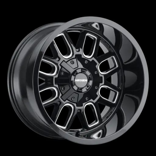 Mayhem 8107 Cogent 20x10 / 5x127 BP / -19mm Offset / 87.1mm Hub Black w/ Milled Spokes Wheel