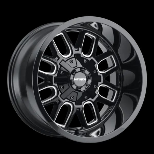 Mayhem 8107 Cogent 20x9 / 5x139.7 BP / 0mm Offset / 110mm Hub Black w/ Milled Spokes Wheel