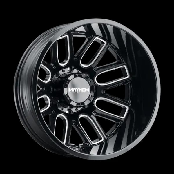 Mayhem 8107D Cogent Dually 20x8.25/8x210 BP/-192mm Offset/154.2mm Hub Black w/ Milled Spokes Wheel