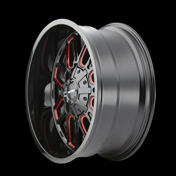 Mayhem 8107 Cogent 18x9 / 5x127 BP / 0mm Offset / 87.1mm Hub Black w/ Prism Red Wheel thumbnail 2