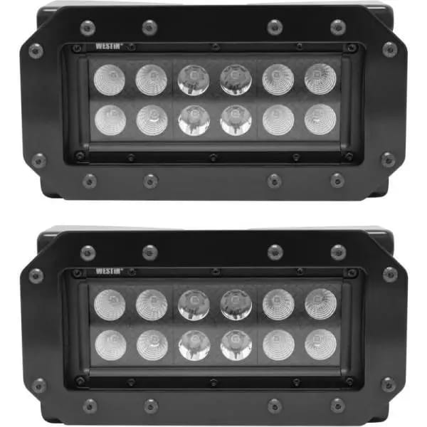 Westin HDX Flush Mount B-FORCE LED Light Kit (Set of 2) w/wiring harness - Black thumbnail 2