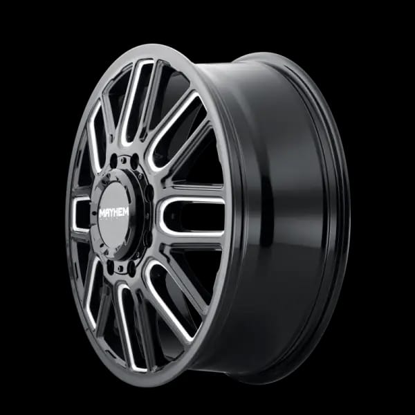 Mayhem 8107D Cogent Dually 22x8.25 / 8x200 BP / 115mm Offset / 142mm Hub Black w/Milled Spokes Wheel thumbnail 2