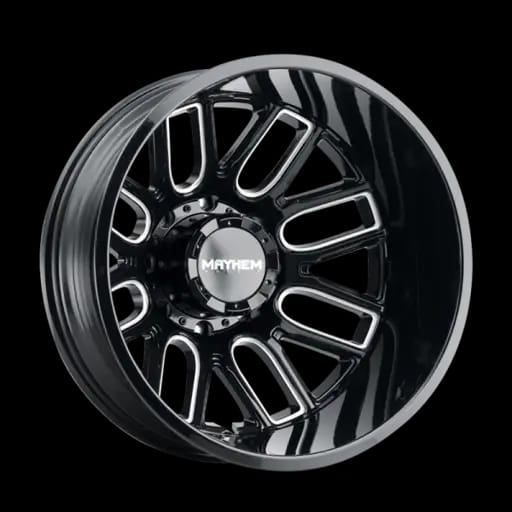 Mayhem 8107D Cogent Dually 22x8.25 / 8x200 BP / -192mm Offset / 142mm Hub Blk w/ Milled Spokes Wheel