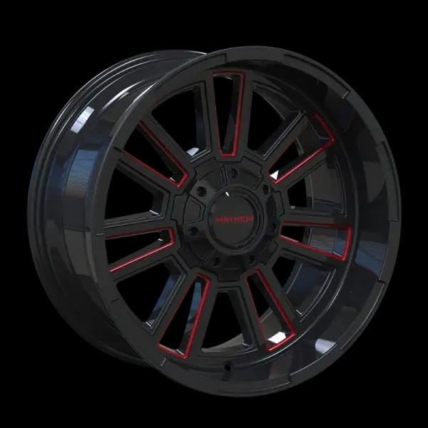 Mayhem 8115 Apollo 20x10 / 8x165.1 BP / -19mm Offset / 125.2mm Hub Black w/ Prism Red Wheel thumbnail 3