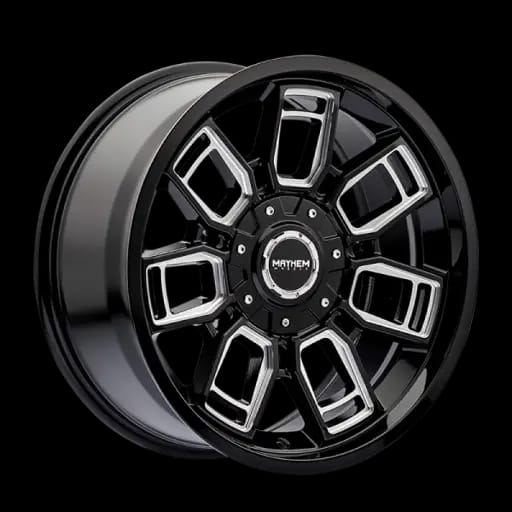 Mayhem 8118 Ordinance 20x9 / 5x127/139.7 BP / 87.1mm Hub Gloss Black Wheel w/ Milled Spokes