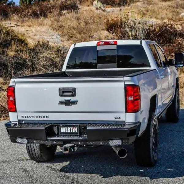 Westin 14-18 Chevrolet Silverado HDX Bandit Rear Bumper - Black thumbnail 5