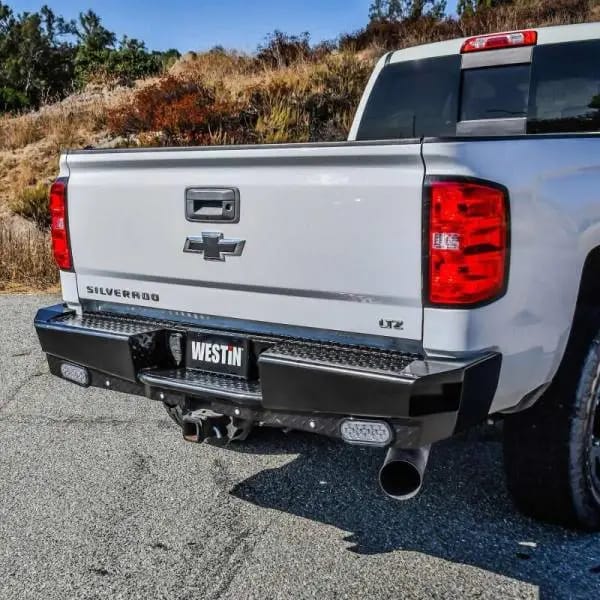 Westin 14-18 Chevrolet Silverado HDX Bandit Rear Bumper - Black thumbnail 6