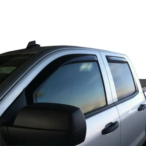 Westin 2014-2018 Chevy Silverado 1500 Dbl Cab Wade In-Channel Wind Deflector 4pc - Smoke thumbnail 3