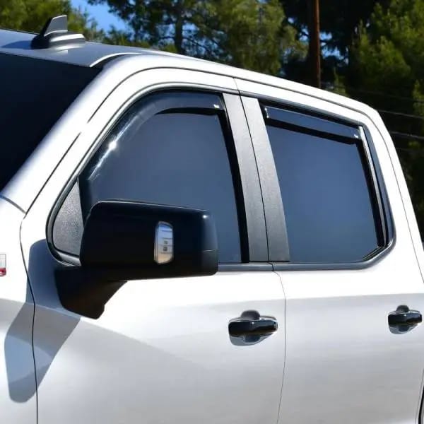 Westin 19-21 Chevy Silverado Crew Cab Pickup In-Channel Wind Deflector 4pc - Smoke thumbnail 4