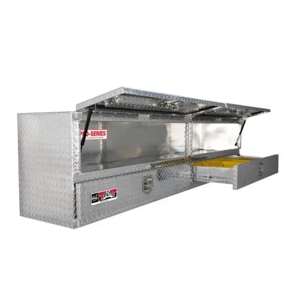 Westin/Brute High Cap 96in Stake Bed Contractor TopSider w/ Bottom Drawers - Aluminum thumbnail 2