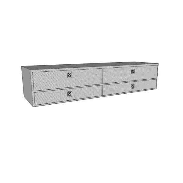 Westin/Brute High Cap 96in Stake Bed Contractor TopSider w/ Bottom Drawers - Aluminum thumbnail 3