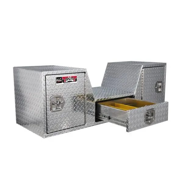 Westin/Brute V Shape Goose Neck 5th Wheel 57in Tailgate Box 1 Drawer/2 Swing Doors - Aluminum thumbnail 2