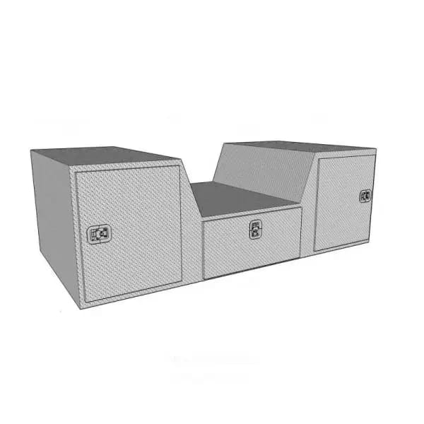 Westin/Brute V Shape Goose Neck 5th Wheel 57in Tailgate Box 1 Drawer/2 Swing Doors - Aluminum thumbnail 3