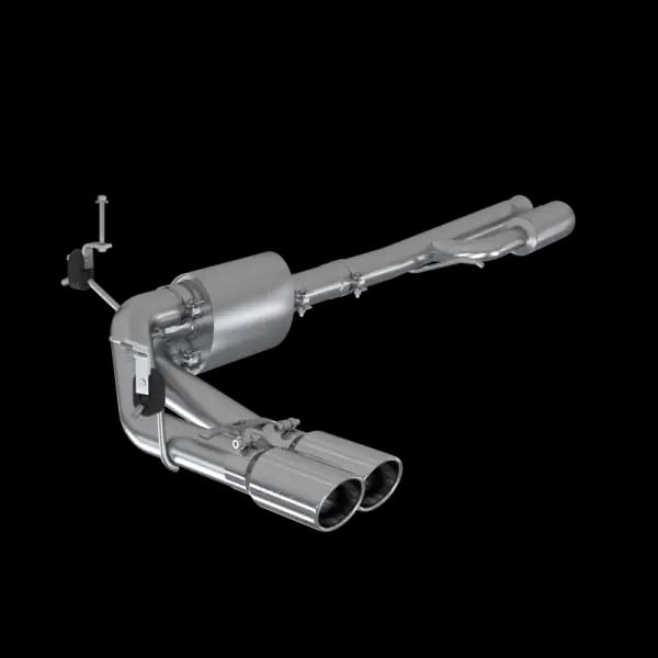 MBRP 2019+ Chevrolet Silverado 1500 4.5L/5.3L Pre-Axle Dual Side Exit w/ 4in OD Tip - AL thumbnail 2
