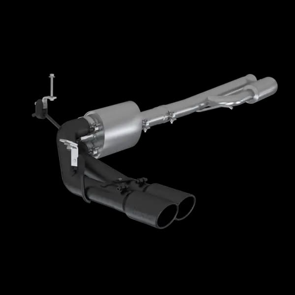 MBRP 2019+ Chevrolet Silverado 1500 4.5L/5.3L Pre-Axle Dual Side Exit w/ 4in OD Tip- Black Coated thumbnail 2