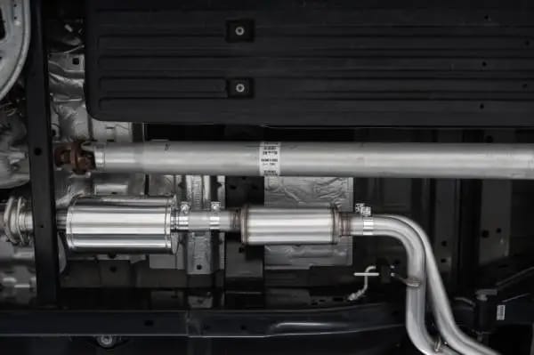 MBRP 2021+ Ford F150 Black Coated Dual Pre-Axle (Street Profile) 2.5in OD Tips 3in Cat Back Exhaust thumbnail 5